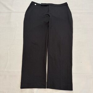 Lauren Ralph Lauren Black Straight Leg Nylon Stretch Dress Pant Women-L-5006